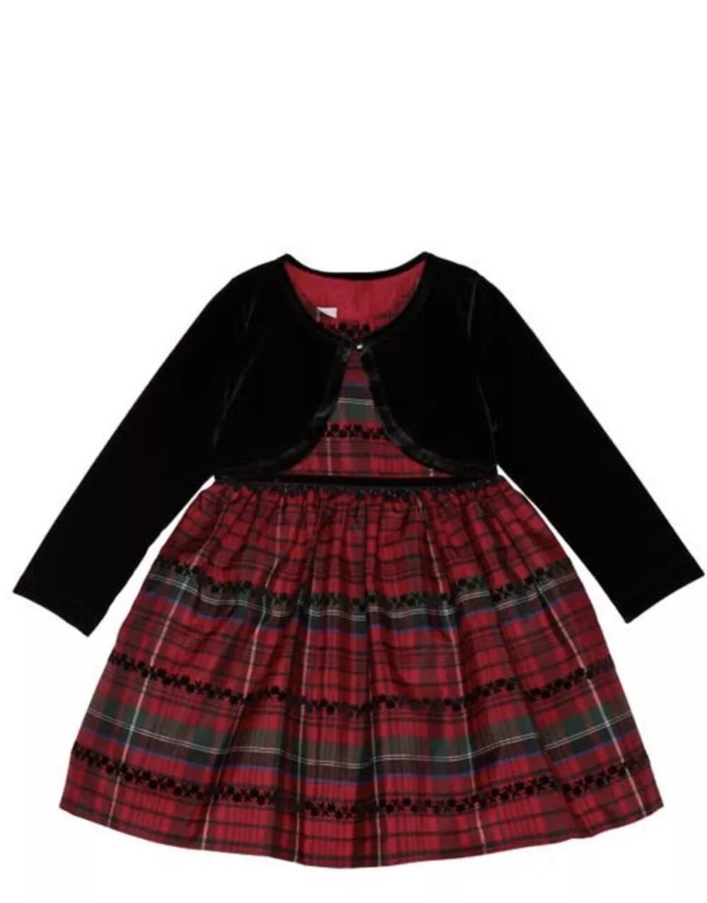 Pippa & Julie baby Plaid Taffeta
Dress & Velvet Jacket Set 3-6 months
